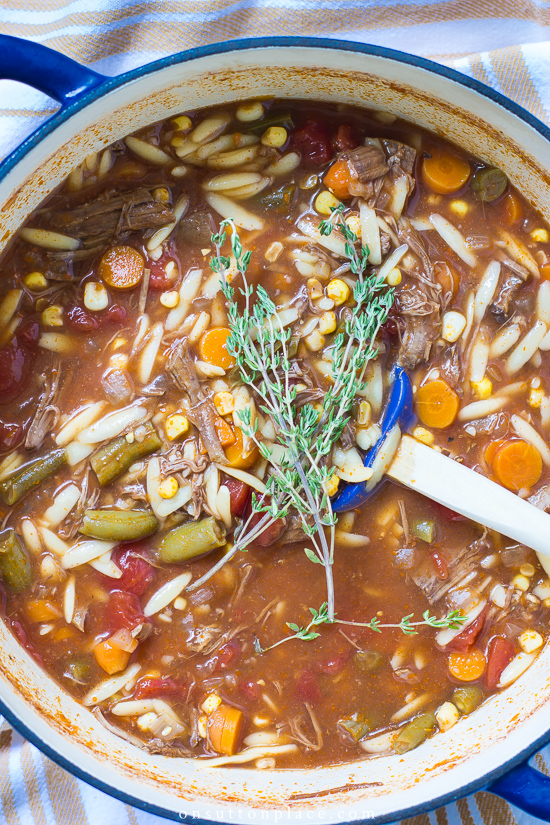 one pot easy vegetable soup with thyme