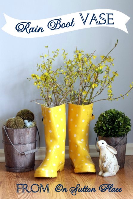 cute yellow rain boots