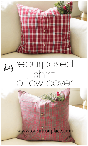 Repurposed Shirt Pillow Cover - On Sutton Place