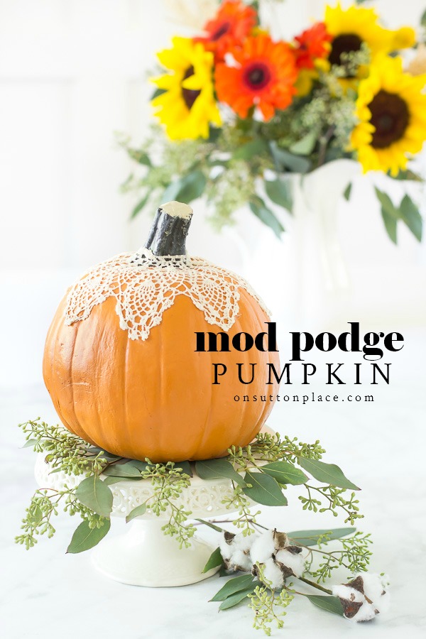 DIY Mod Podge Pumpkin Craft (Fall Decor) - On Sutton Place