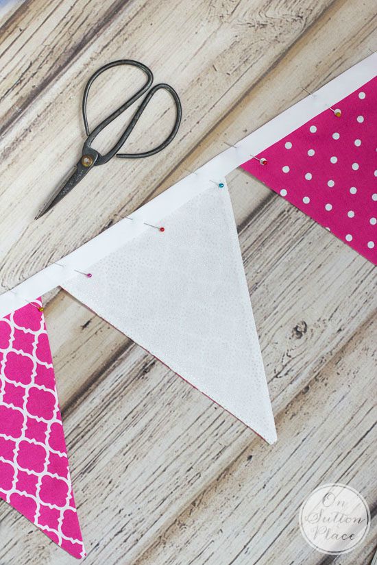 Easy Sewn Paper Pennants - Hey, Let's Make Stuff