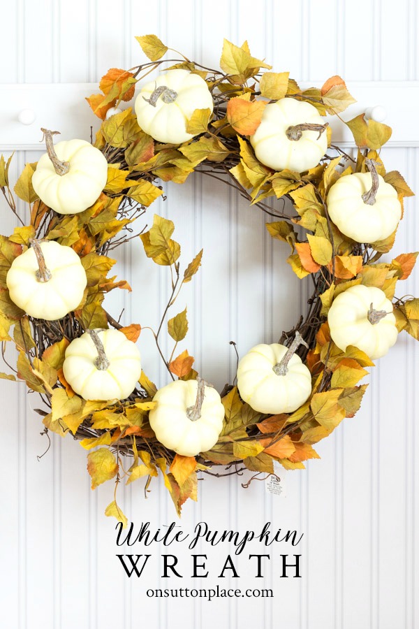 Fall White Pumpkin Wreath Tutorial On Sutton Place 