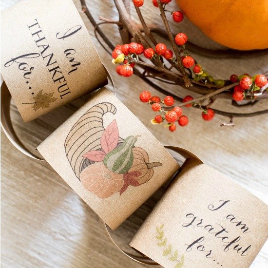 Countdown to Thanksgiving Paper Chain Printable On Sutton Place