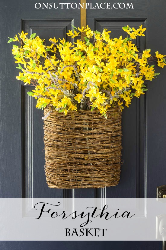 DIY Spring Wreath Door Basket - On Sutton Place