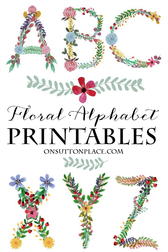 Floral Alphabet Printables Digital Downloads On Sutton Place