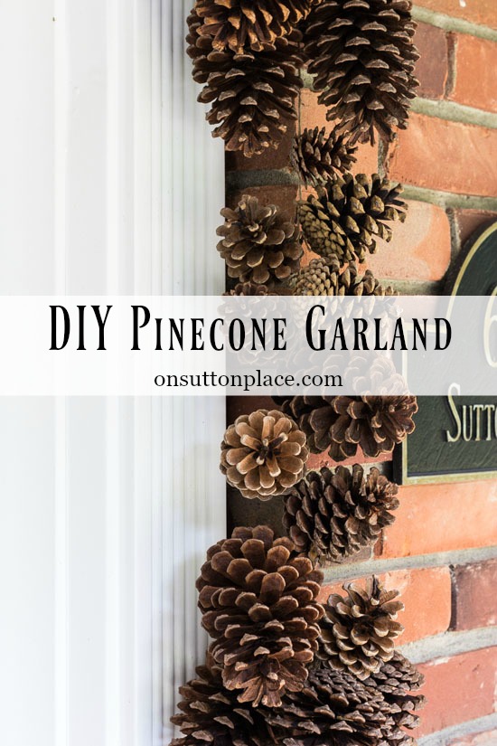 Welcome this winter season with this classic pine cone door swag