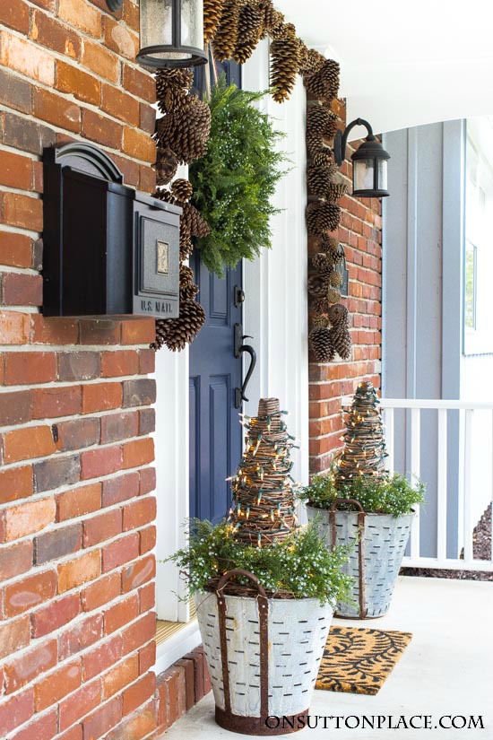 Christmas Front Door Decor | Juniper & Pinecones - On Sutton Place