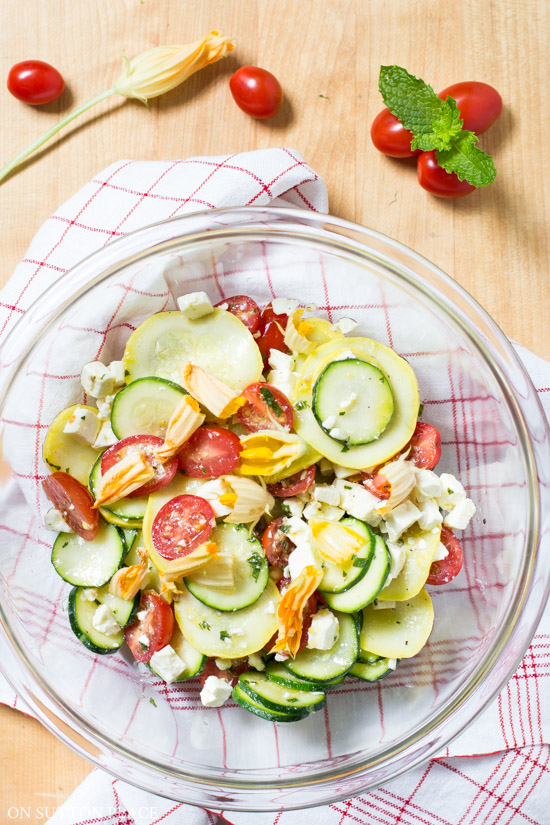 Squash Blossom, Zucchini & Tomato Salad Recipe - On Sutton Place