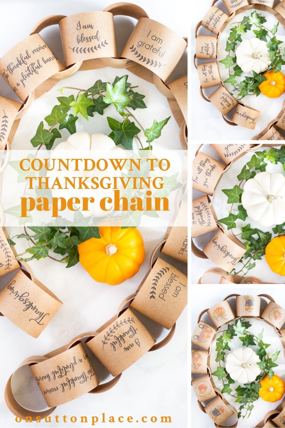 Countdown to Thanksgiving Paper Chain Printable On Sutton Place