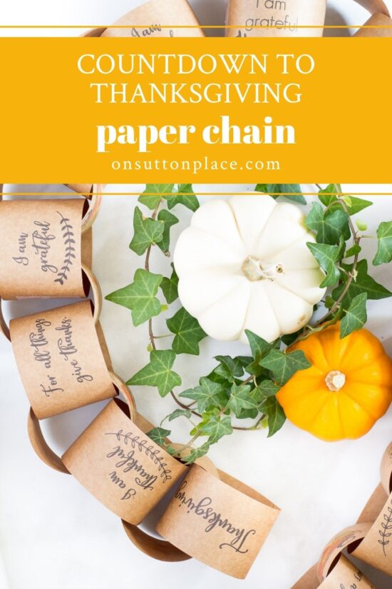 Countdown to Thanksgiving Paper Chain Printable On Sutton Place