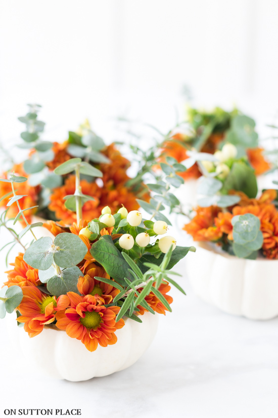 Mini Pumpkin Flower Arrangements | On Sutton Place