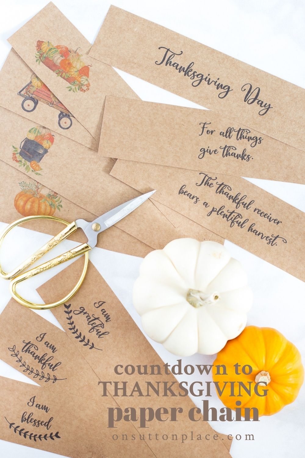 Countdown to Thanksgiving Paper Chain Printable On Sutton Place