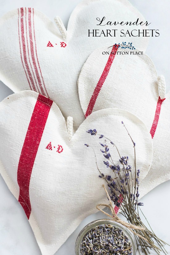 French Lavender sachets with All-Over Lavender Fabric - Set of 4