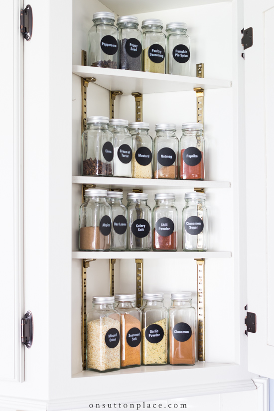 How to Organize a Spice Cabinet - Sarah Hearts