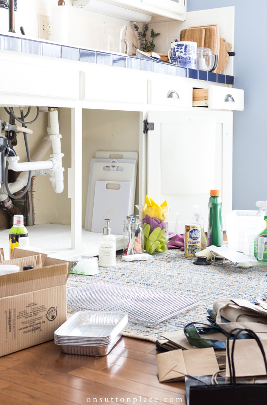 Under the kitchen sink organizing ideas and storage solutions