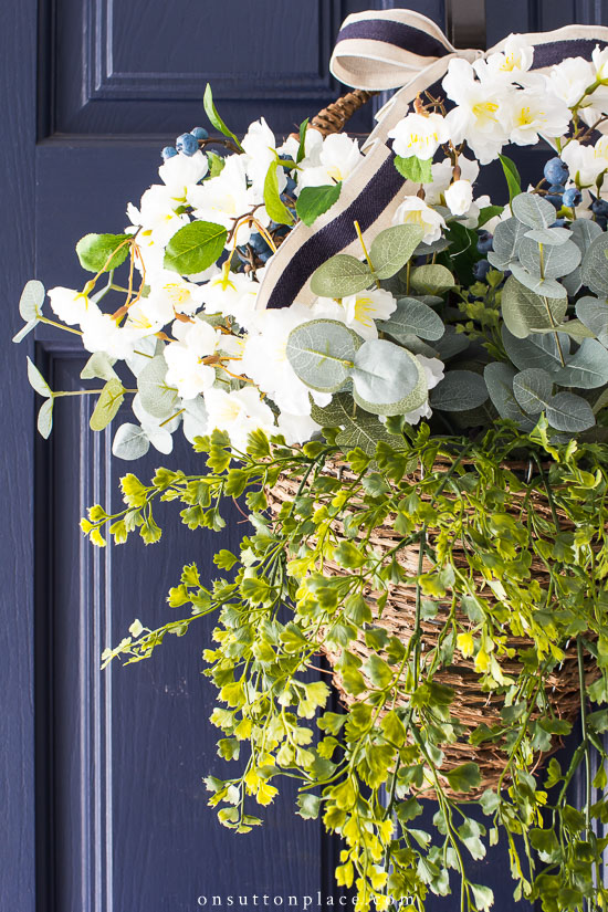 Spring Front Door Flower Basket –