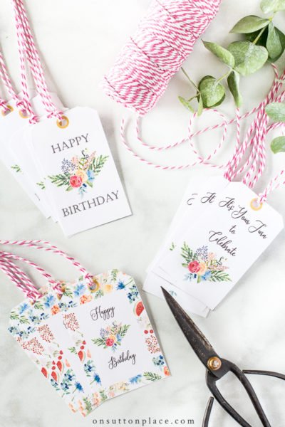 Happy Birthday Free Printable Gift Tags - On Sutton Place