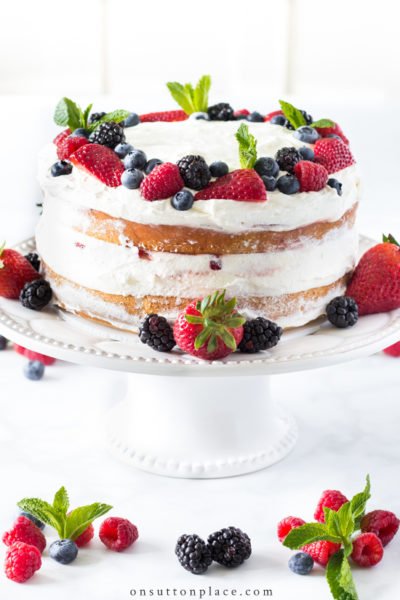 Simplified Berry Chantilly Cake Recipe - On Sutton Place