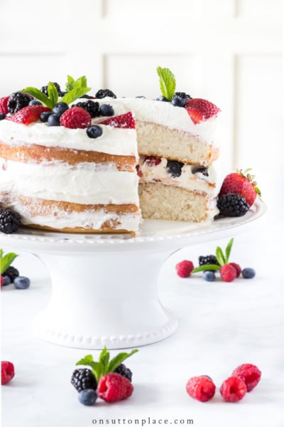 Simplified Berry Chantilly Cake Recipe - On Sutton Place