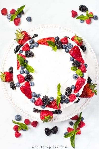 Simplified Berry Chantilly Cake Recipe - On Sutton Place