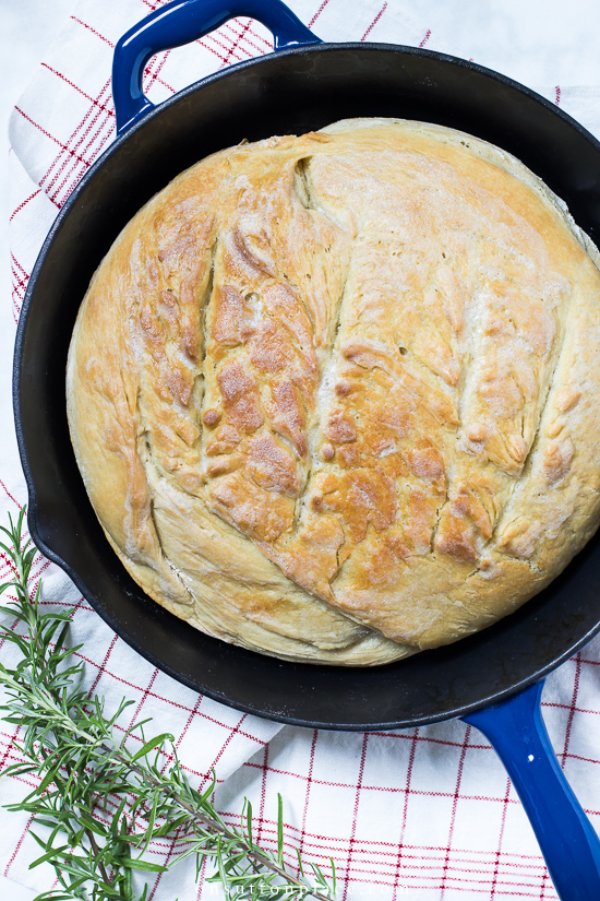 Rustic Bread Baked in a Cast Iron Skillet - 1840 Farm