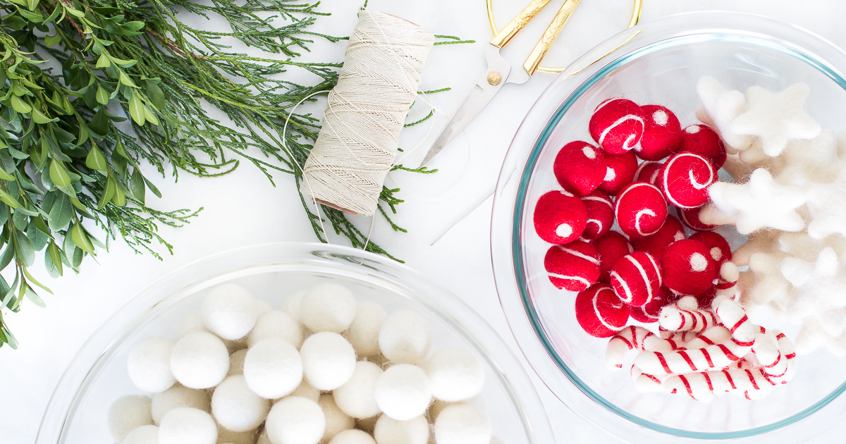 DIY Christmas Garland from Wool Felt Balls - On Sutton Place