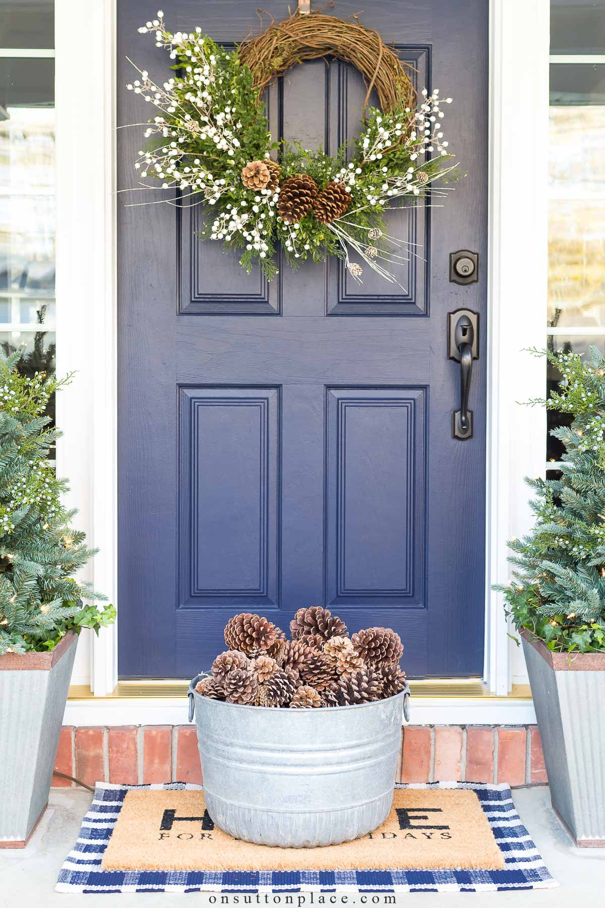 Fresh Boxwood Wreath For Window Or Door With White Bow, Farmhouse Wrea