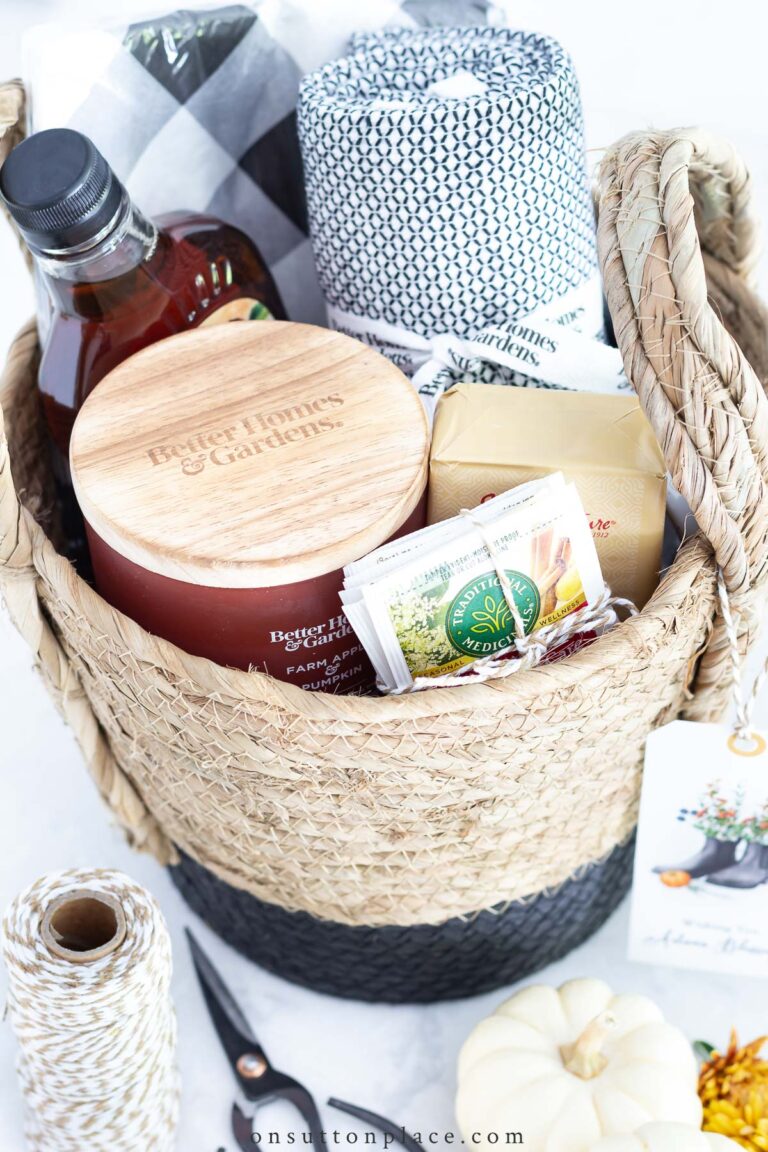 Fall Gift Basket Ideas + Printable Gift Tags - On Sutton Place