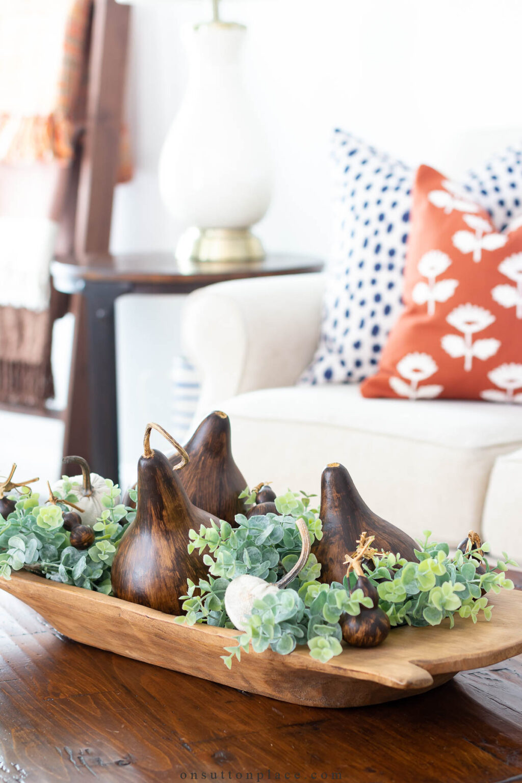 How To Decorate For Fall With Natural Dried Gourds - On Sutton Place