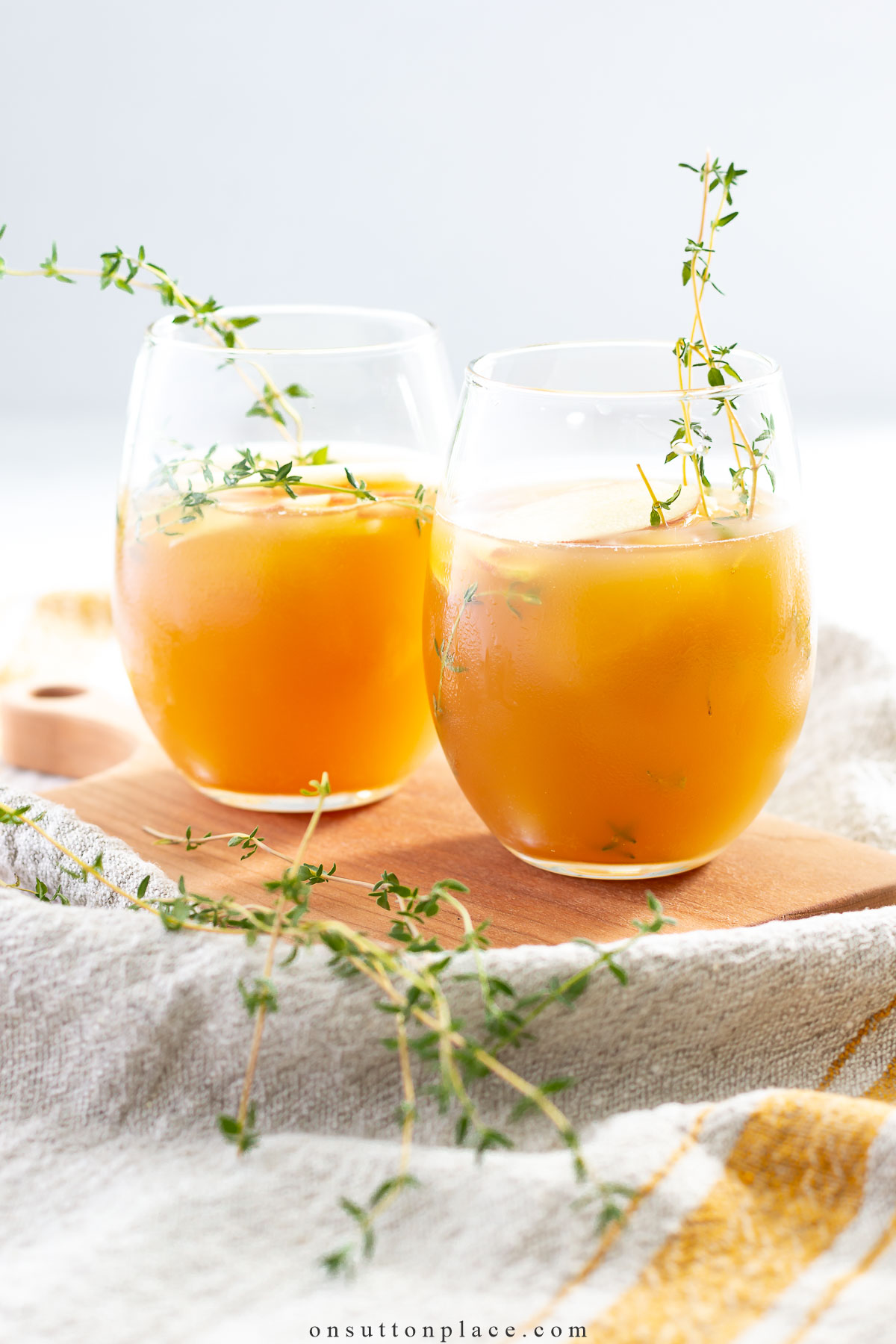 Apple and Ginger Beer Mocktail Recipe with Lime + Thyme - On Sutton Place