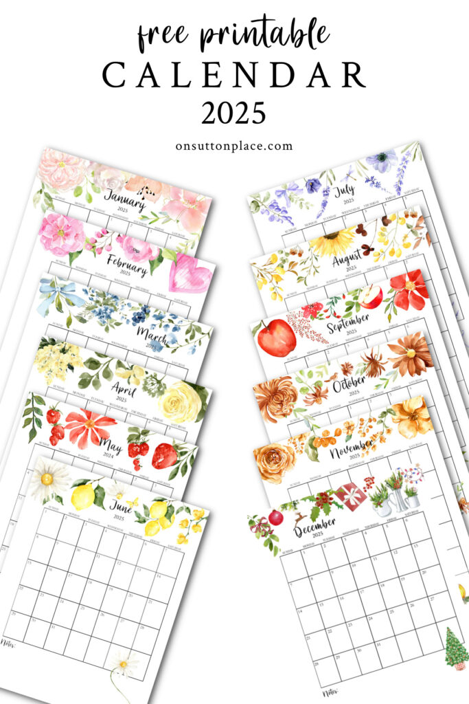 2025 Free Printable Calendar with Planner Pages - On Sutton Place